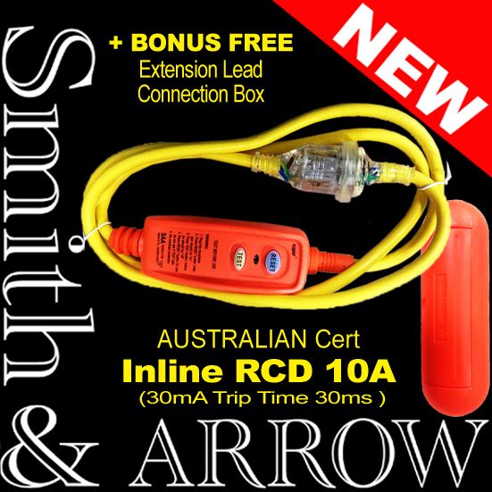 INLINE RCD PORTABLE SAFETY SWITCH 10A RESIDUAL CURRENT DEVICE CIRCUIT